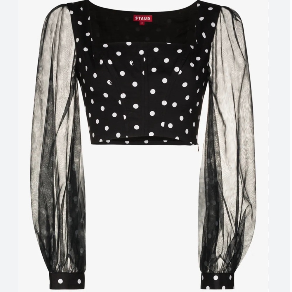 Staud Black Polka Dot Women's Top